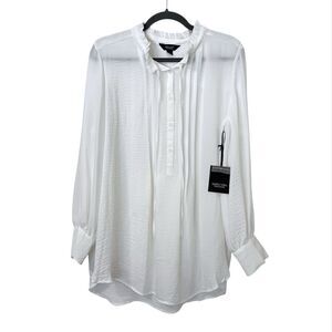 Simply Vera Vera Wang Edwardian‎ Pintuck High Neck Blouse XL Billowy Renaissance